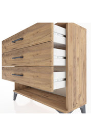 Arges Şifonyer 3 Çekmeceli 88x30x80 Çam-Çam