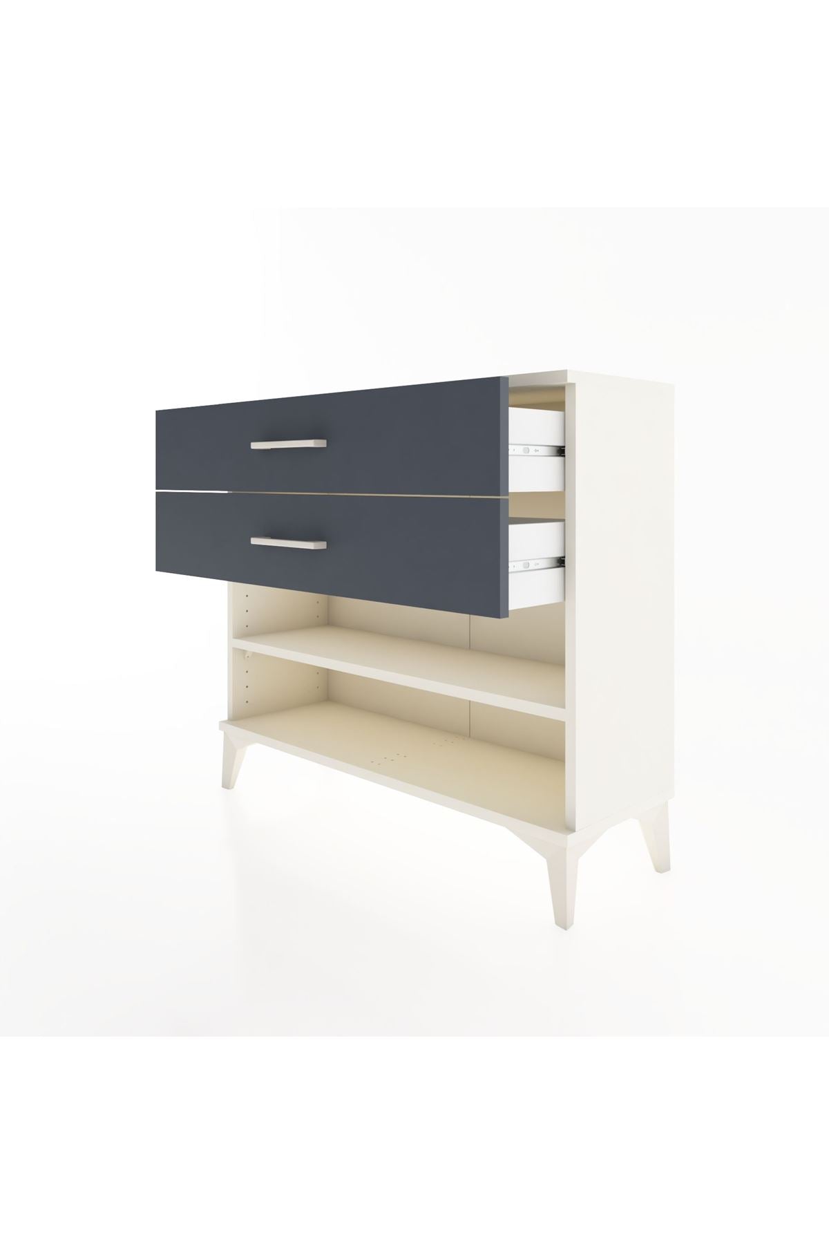 Arges Şifonyer Tek Raflı 2 Çekmeceli 88x30x80 Aytaşı-Antrasit