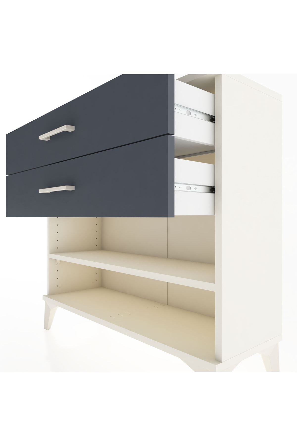 Arges Şifonyer Tek Raflı 2 Çekmeceli 88x30x80 Aytaşı-Antrasit