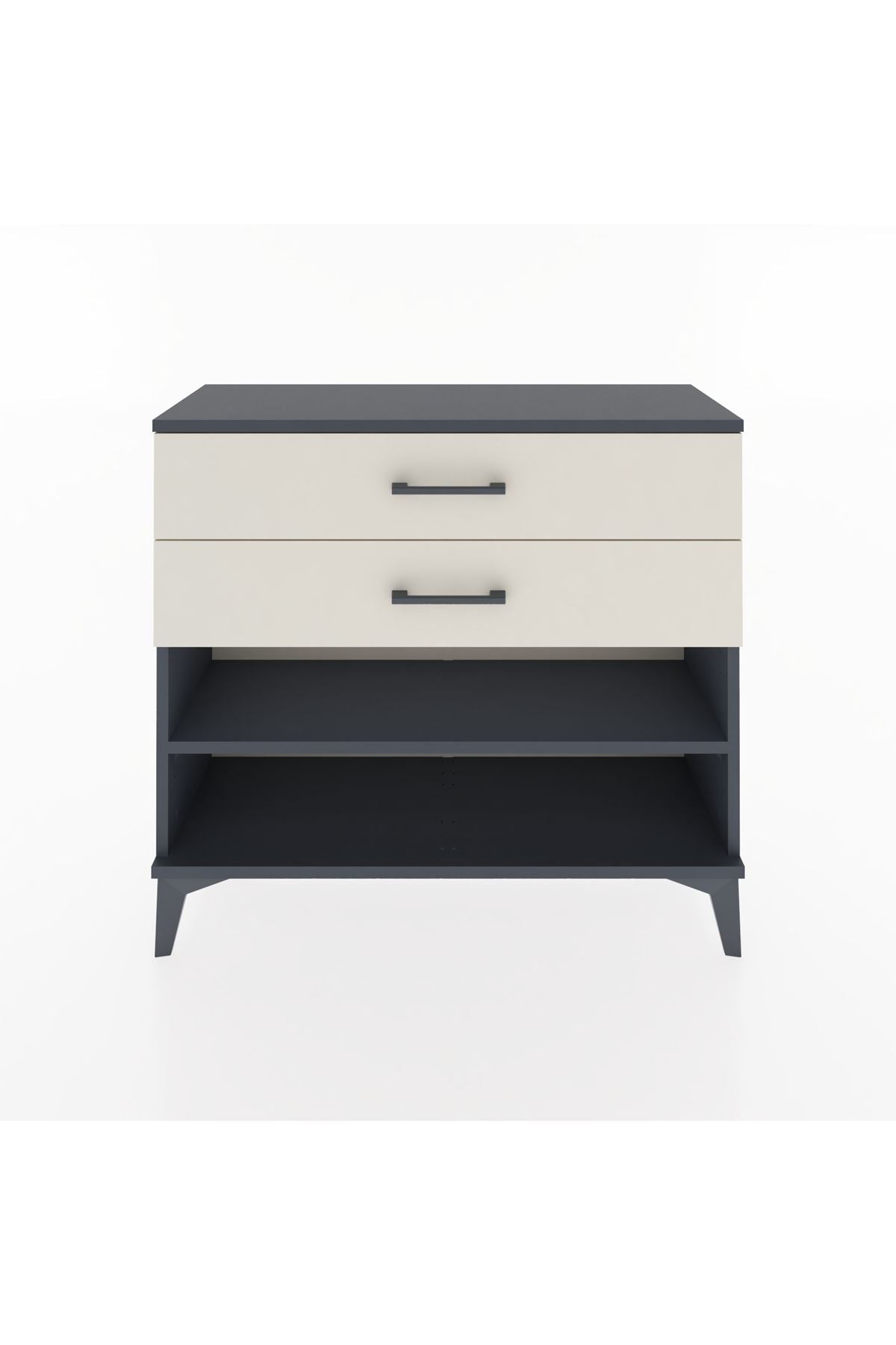 Arges Şifonyer Tek Raflı 2 Çekmeceli 88x30x80 Antrasit-Aytaşı