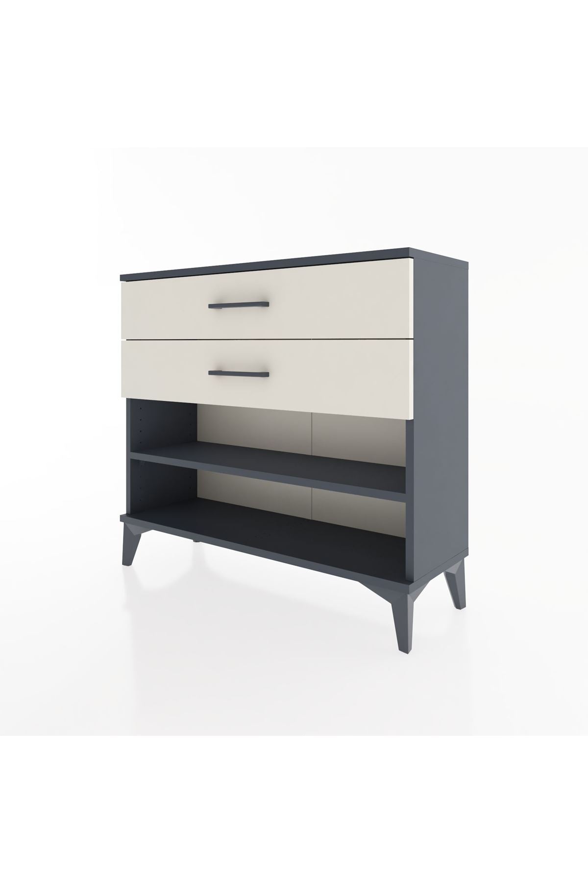 Arges Şifonyer Tek Raflı 2 Çekmeceli 88x30x80 Antrasit-Aytaşı