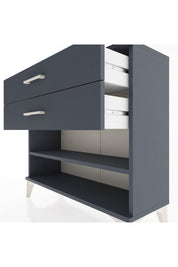 Arges Şifonyer Tek Raflı 2 Çekmeceli 88x30x80 Antrasit-Antrasit