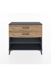 Arges Şifonyer Tek Raflı 2 Çekmeceli 88x30x80 Antrasit-Çam