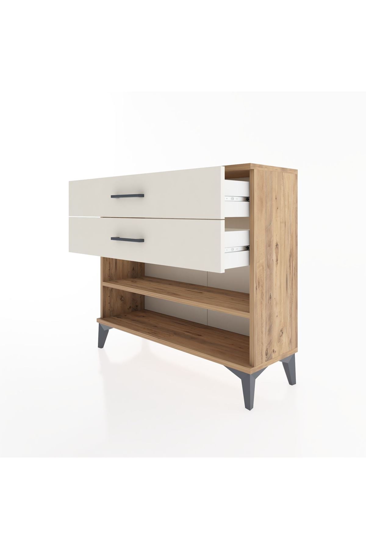 Arges Şifonyer Tek Raflı 2 Çekmeceli 88x30x80 Çam-Aytaşı