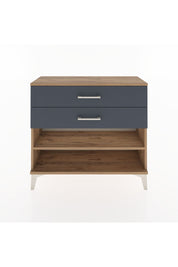 Arges Şifonyer Tek Raflı 2 Çekmeceli 88x30x80 Çam-Antrasit