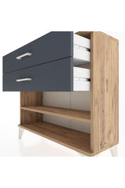 Arges Şifonyer Tek Raflı 2 Çekmeceli 88x30x80 Çam-Antrasit