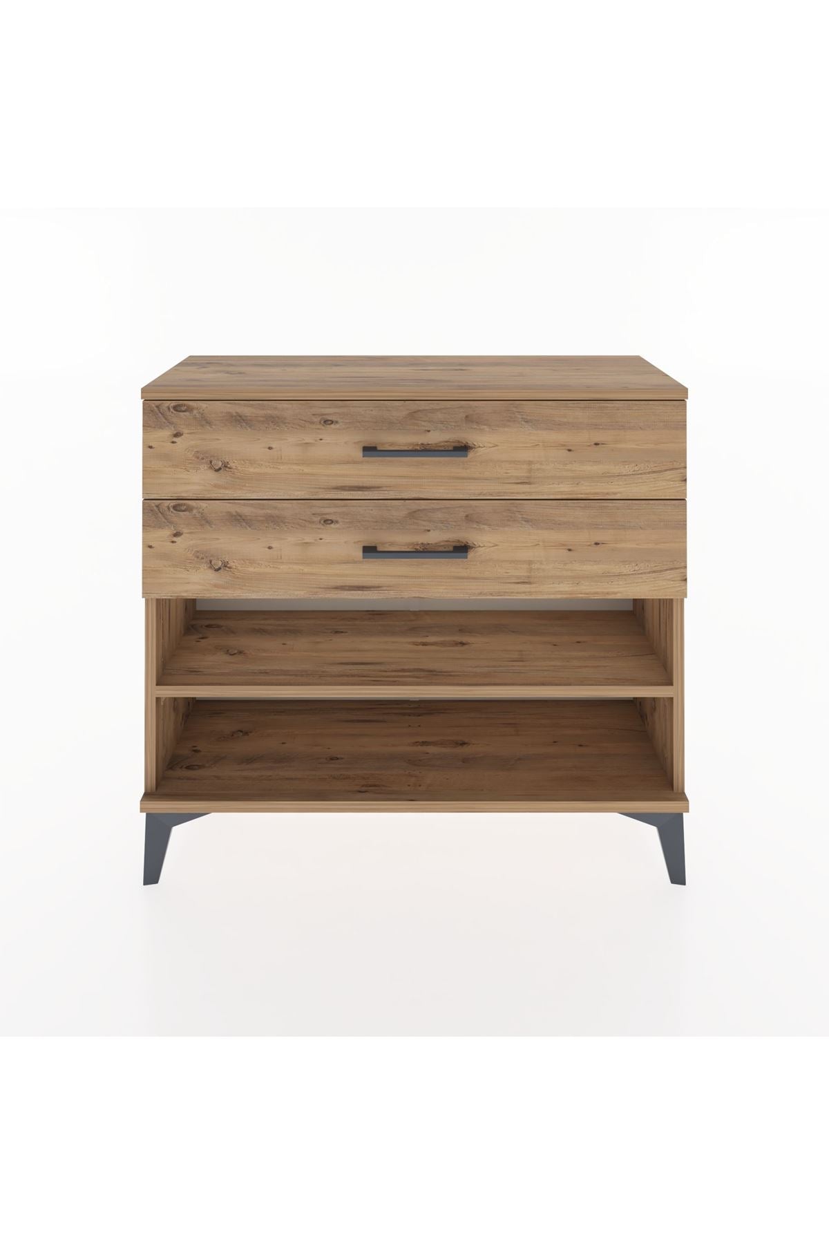 Arges Şifonyer Tek Raflı 2 Çekmeceli 88x30x80 Çam-Çam