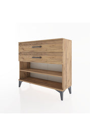 Arges Şifonyer Tek Raflı 2 Çekmeceli 88x30x80 Çam-Çam