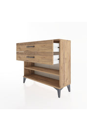Arges Şifonyer Tek Raflı 2 Çekmeceli 88x30x80 Çam-Çam