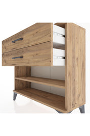 Arges Şifonyer Tek Raflı 2 Çekmeceli 88x30x80 Çam-Çam