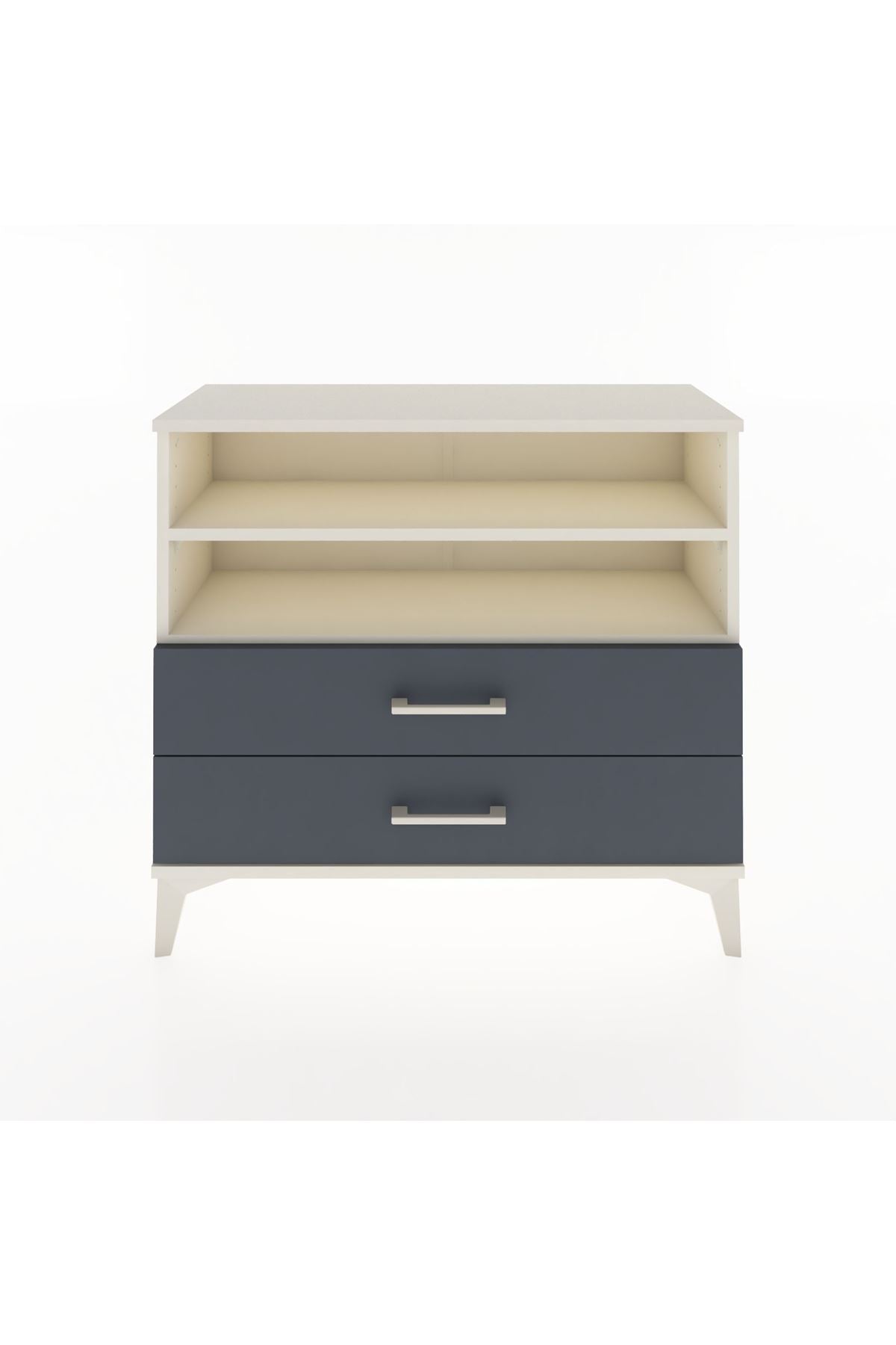 Arges Şifonyer 2 Raflı 2 Çekmeceli 88x30x80 Aytaşı-Antrasit