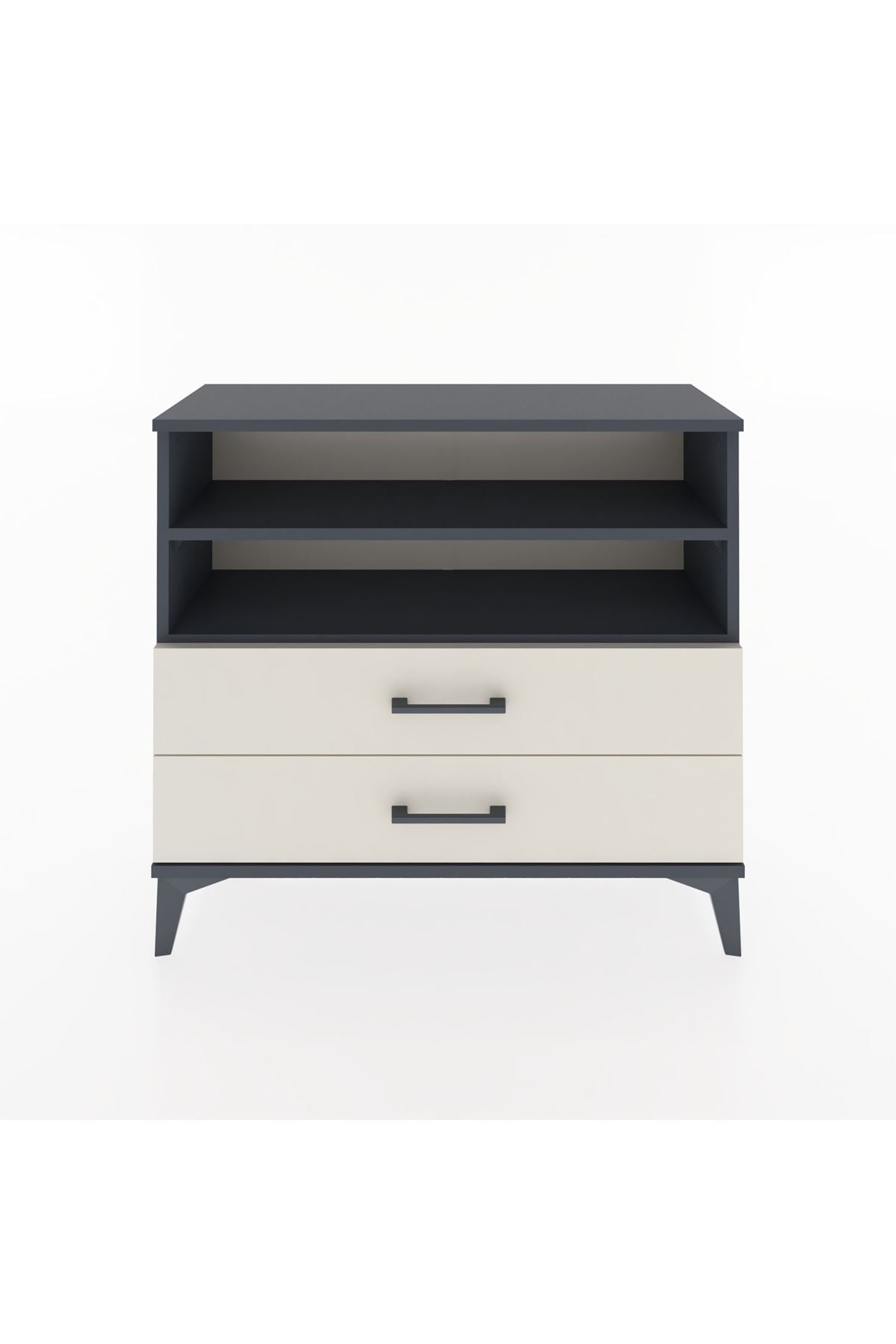 Arges Şifonyer 2 Raflı 2 Çekmeceli 88x30x80 Antrasit-Aytaşı