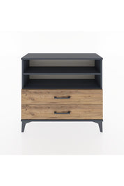 Arges Şifonyer 2 Raflı 2 Çekmeceli 88x30x80 Antrasit-Çam