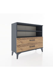 Arges Şifonyer 2 Raflı 2 Çekmeceli 88x30x80 Antrasit-Çam