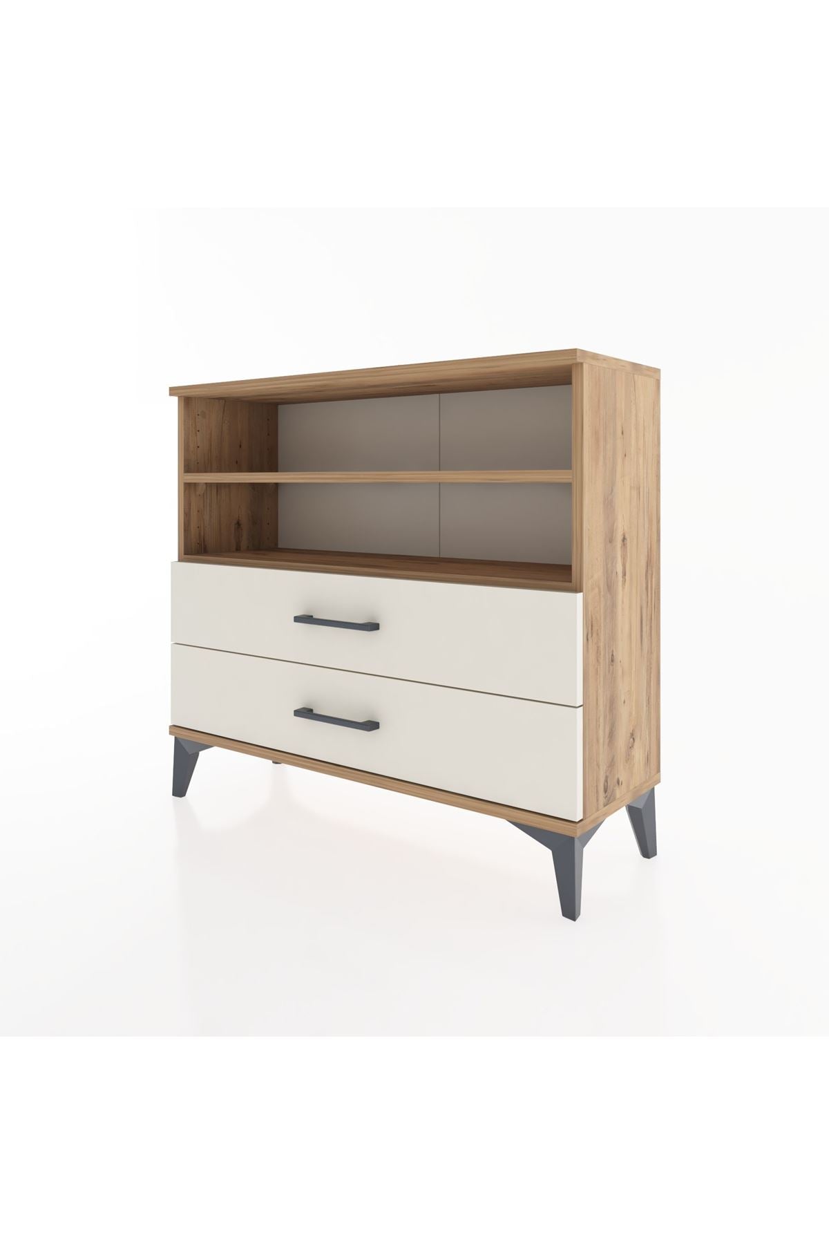 Arges Şifonyer 2 Raflı 2 Çekmeceli 88x30x80 Çam-Aytaşı