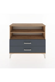 Arges Şifonyer 2 Raflı 2 Çekmeceli 88x30x80 Çam-Antrasit