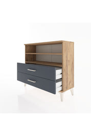 Arges Şifonyer 2 Raflı 2 Çekmeceli 88x30x80 Çam-Antrasit
