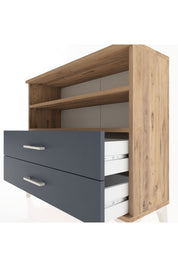 Arges Şifonyer 2 Raflı 2 Çekmeceli 88x30x80 Çam-Antrasit