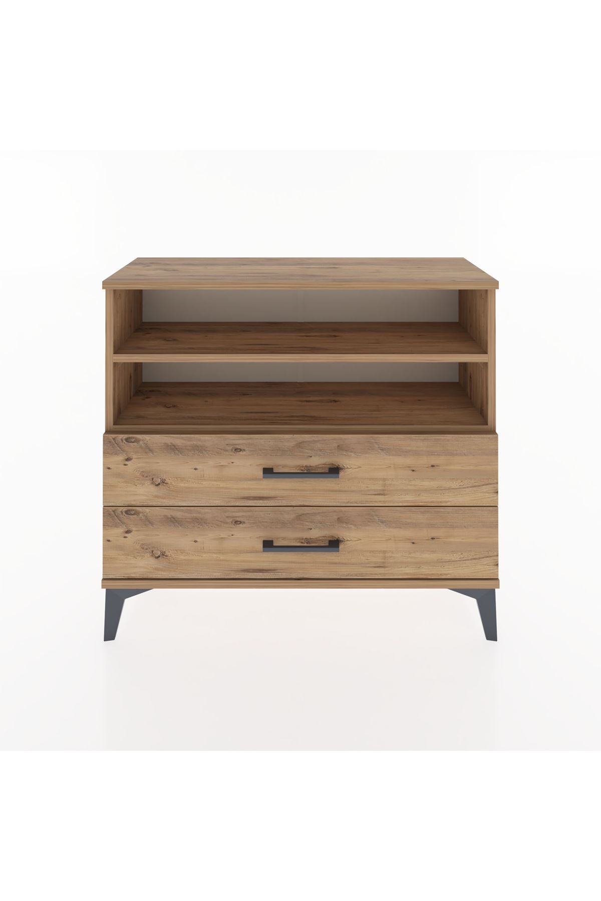 Arges Şifonyer 2 Raflı 2 Çekmeceli 88x30x80 Çam-Çam