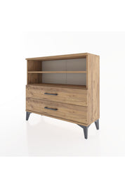 Arges Şifonyer 2 Raflı 2 Çekmeceli 88x30x80 Çam-Çam
