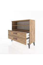 Arges Şifonyer 2 Raflı 2 Çekmeceli 88x30x80 Çam-Çam