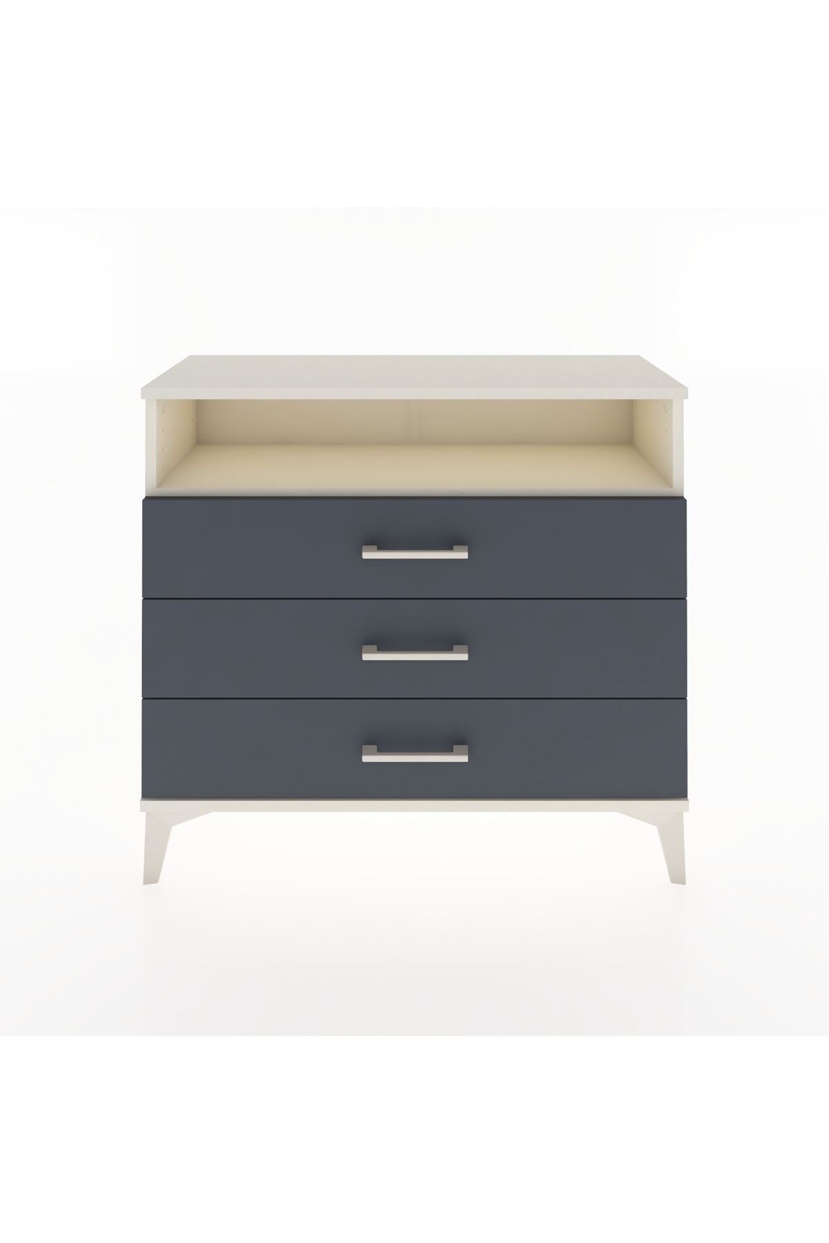 Arges Şifonyer Tek Raflı 3 Çekmeceli 88x30x80 Aytaşı-Antrasit