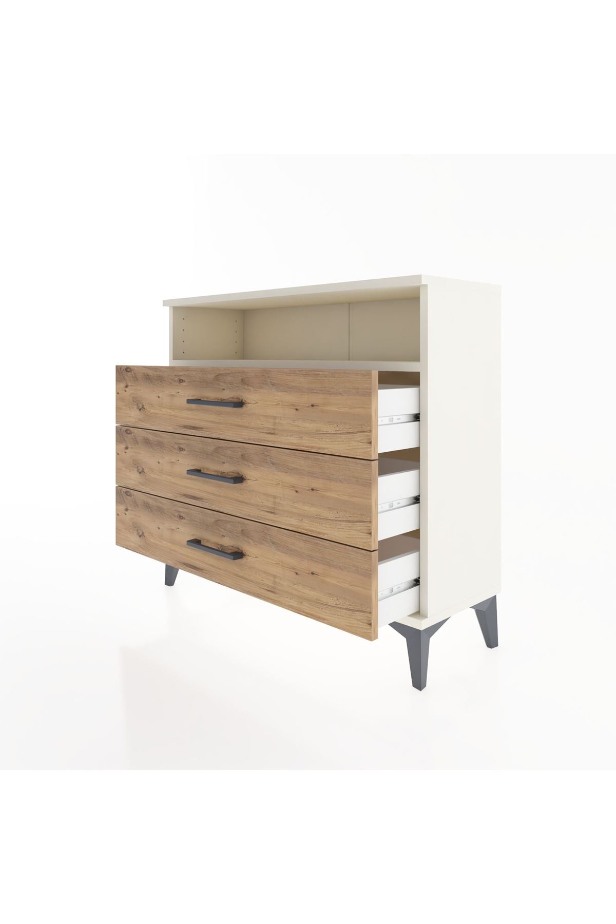 Arges Şifonyer Tek Raflı 3 Çekmeceli 88x30x80 Aytaşı-Çam