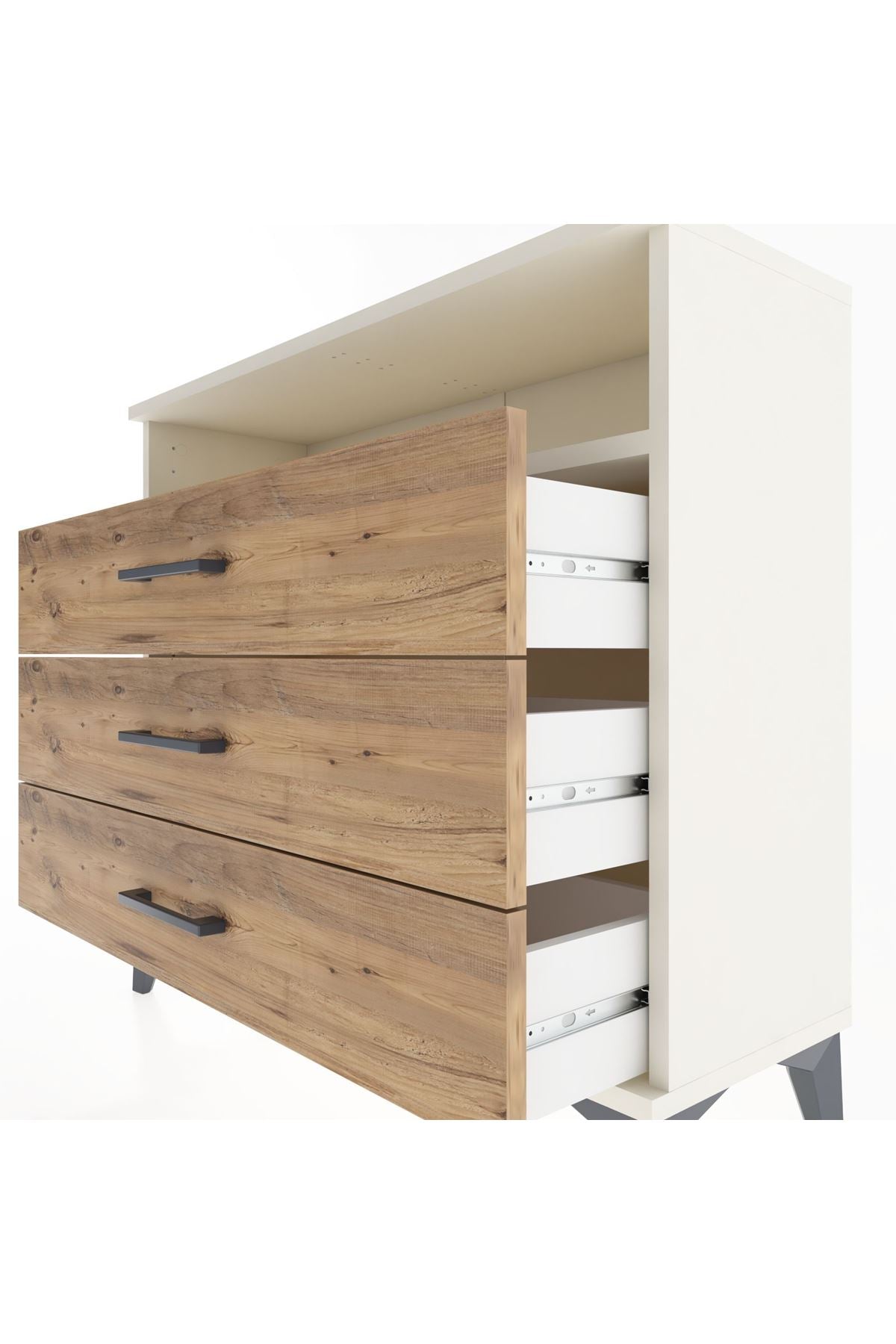 Arges Şifonyer Tek Raflı 3 Çekmeceli 88x30x80 Aytaşı-Çam