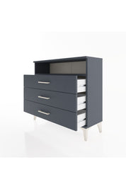 Arges Şifonyer Tek Raflı 3 Çekmeceli 88x30x80 Antrasit-Antrasit