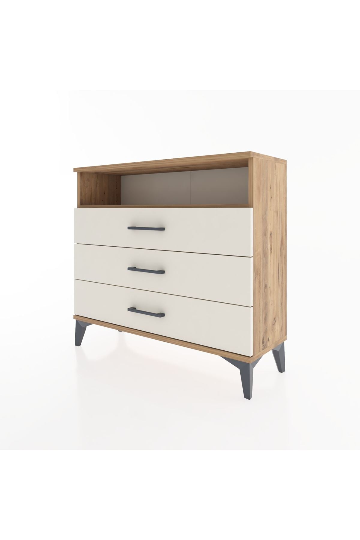 Arges Şifonyer Tek Raflı 3 Çekmeceli 88x30x80 Çam-Aytaşı