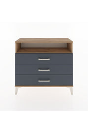 Arges Şifonyer Tek Raflı 3 Çekmeceli 88x30x80 Çam-Antrasit