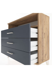 Arges Şifonyer Tek Raflı 3 Çekmeceli 88x30x80 Çam-Antrasit