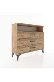 Arges Şifonyer Tek Raflı 3 Çekmeceli 88x30x80 Çam-Çam
