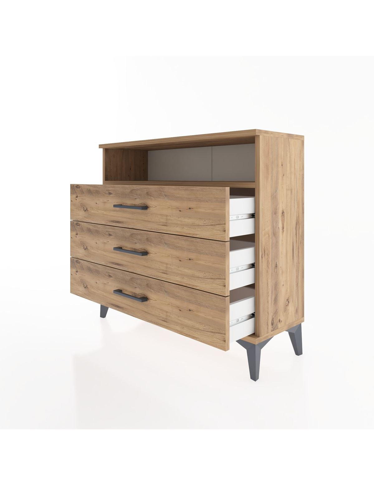 Arges Şifonyer Tek Raflı 3 Çekmeceli 88x30x80 - S03M005V9A
