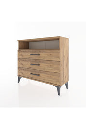 Arges Şifonyer Tek Raflı 3 Çekmeceli 88x30x80 Çam-Çam