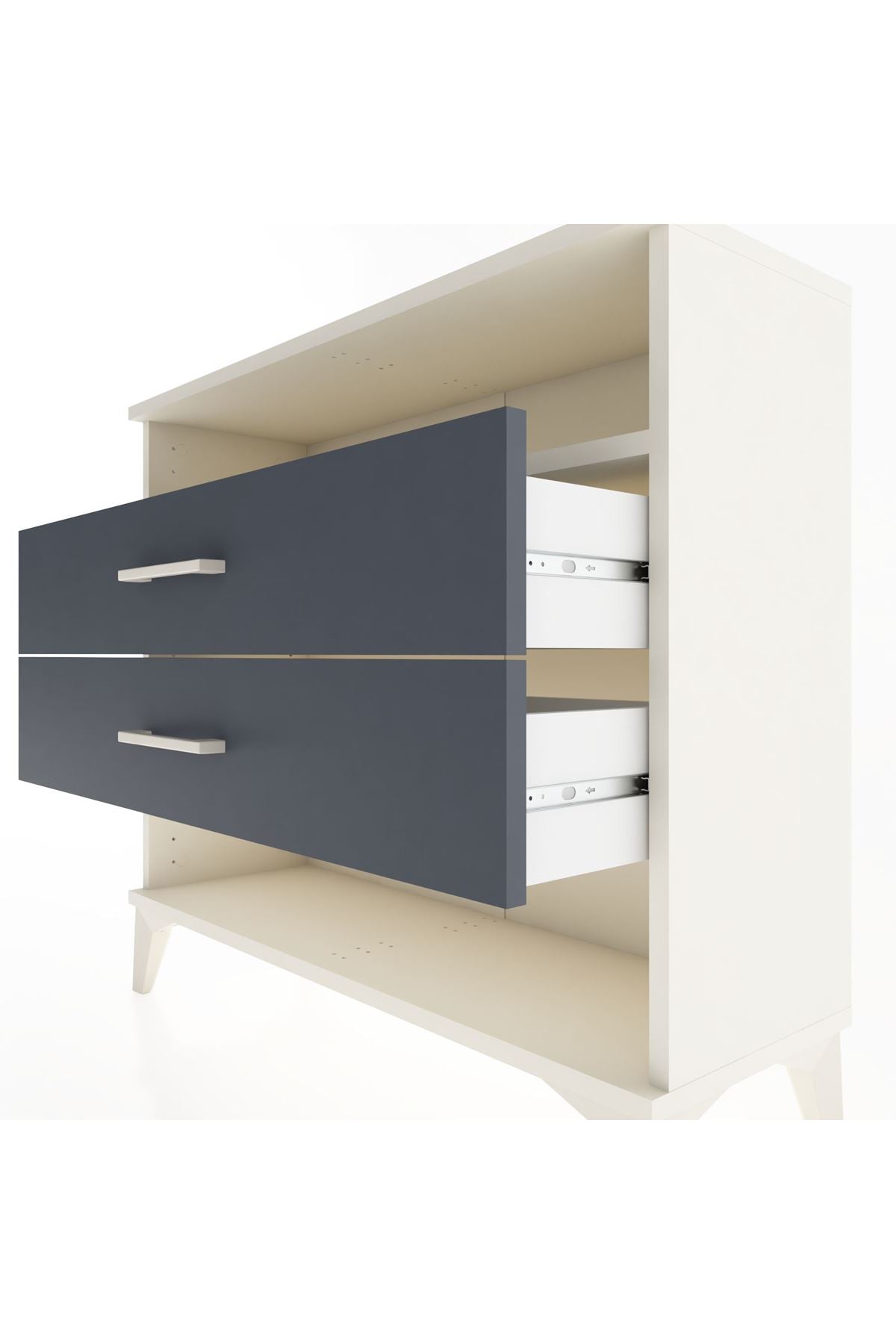 Arges Şifonyer Tek Raflı 2 Çekmeceli 88x30x80 Aytaşı-Antrasit