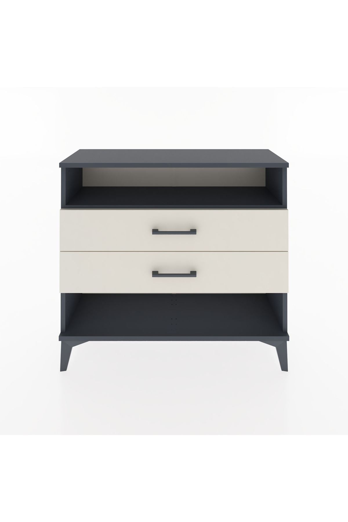 Arges Şifonyer Tek Raflı 2 Çekmeceli 88x30x80 Antrasit-Aytaşı