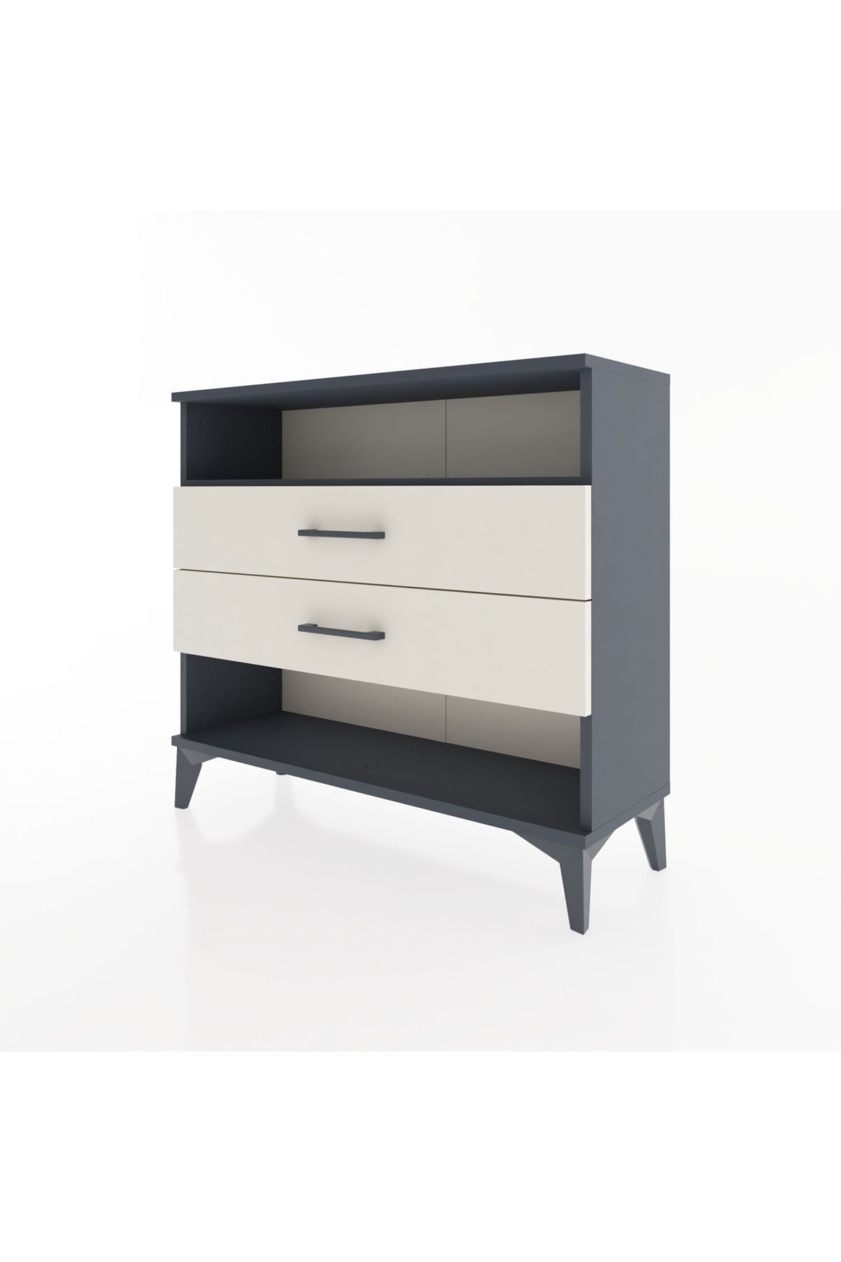 Arges Şifonyer Tek Raflı 2 Çekmeceli 88x30x80 Antrasit-Aytaşı