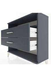 Arges Şifonyer Tek Raflı 2 Çekmeceli 88x30x80 Antrasit-Antrasit