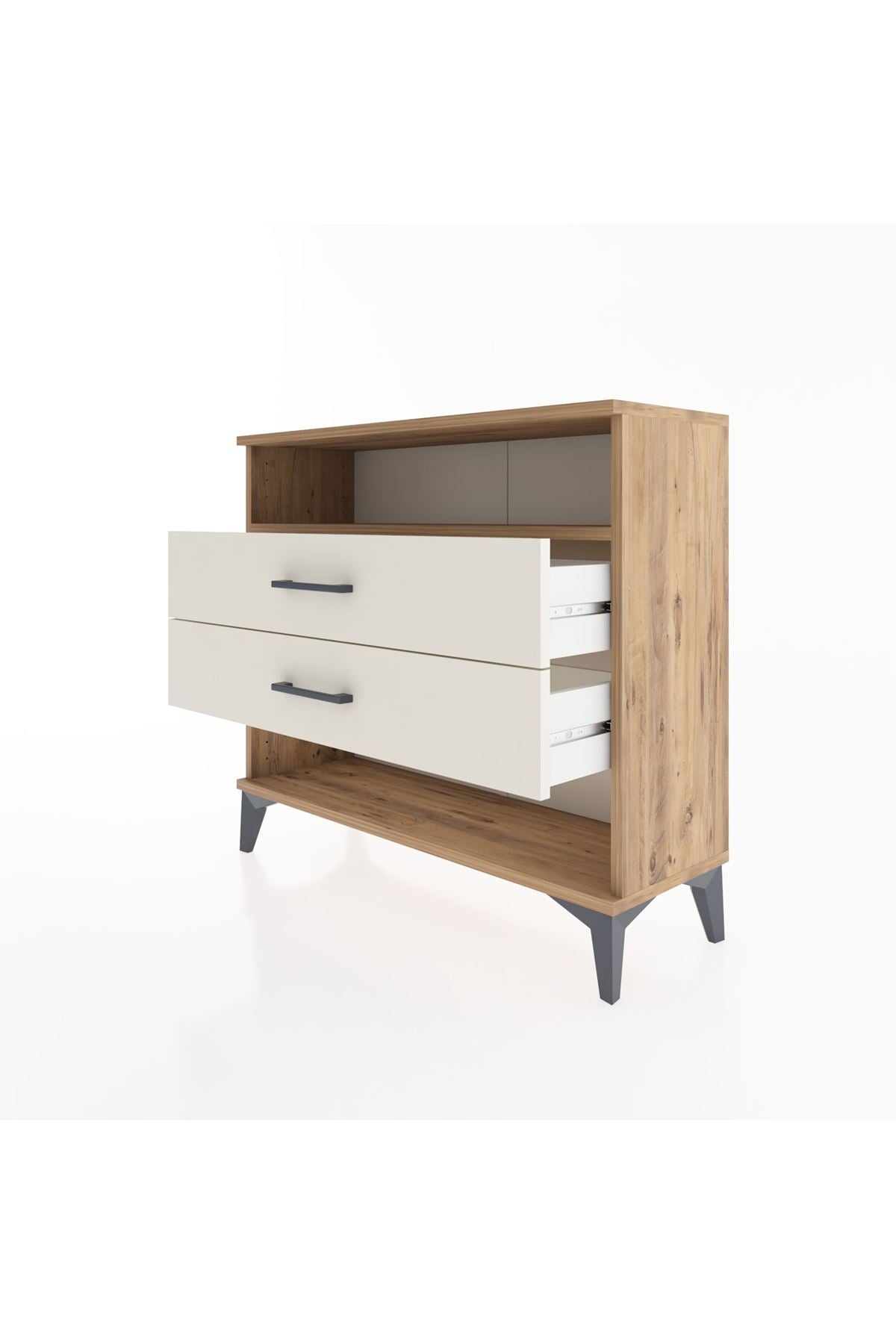Arges Şifonyer Tek Raflı 2 Çekmeceli 88x30x80 Çam-Aytaşı