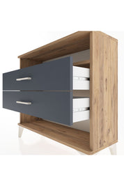 Arges Şifonyer Tek Raflı 2 Çekmeceli 88x30x80 Çam-Antrasit