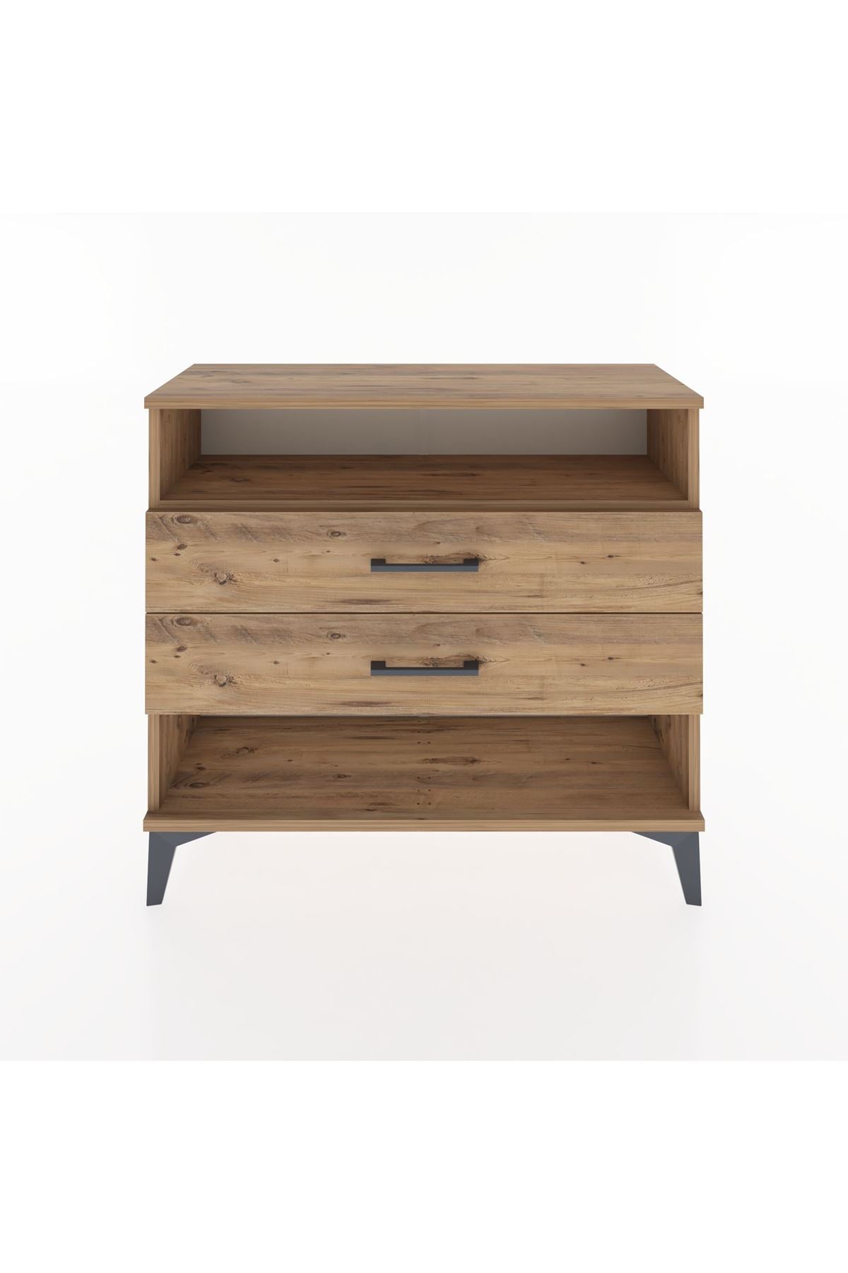 Arges Şifonyer Tek Raflı 2 Çekmeceli 88x30x80 Çam-Çam