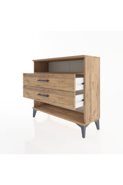 Arges Şifonyer Tek Raflı 2 Çekmeceli 88x30x80 Çam-Çam