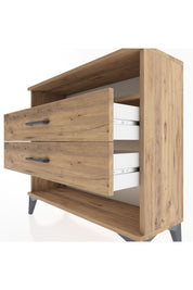 Arges Şifonyer Tek Raflı 2 Çekmeceli 88x30x80 Çam-Çam