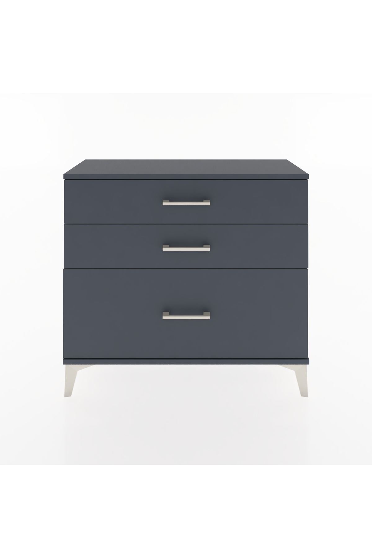 Arges Şifonyer 3 Çekmeceli 88x30x80 Antrasit-Antrasit