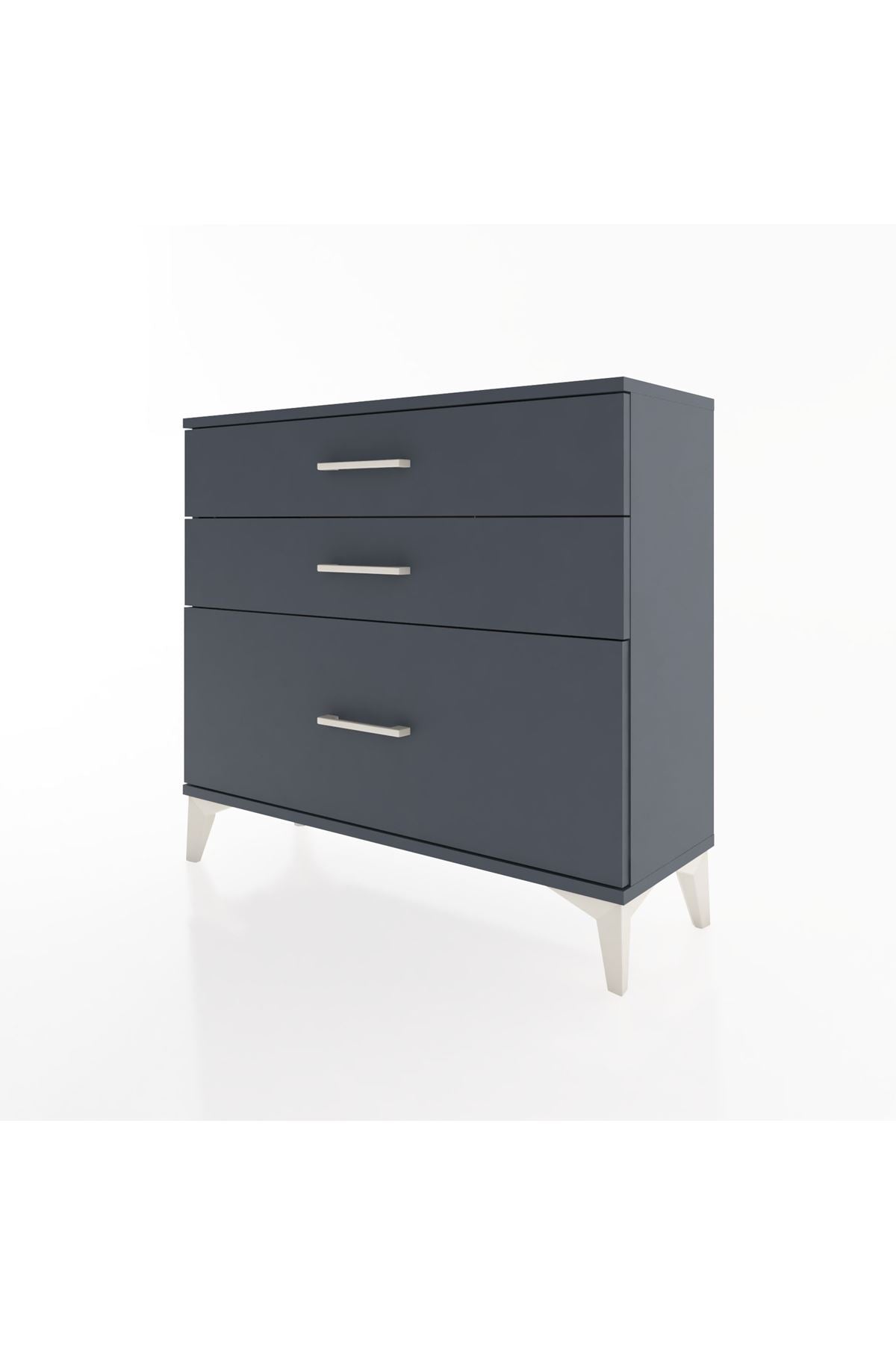 Arges Şifonyer 3 Çekmeceli 88x30x80 Antrasit-Antrasit