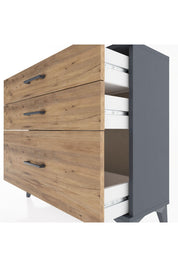 Arges Şifonyer 3 Çekmeceli 88x30x80 Antrasit-Çam