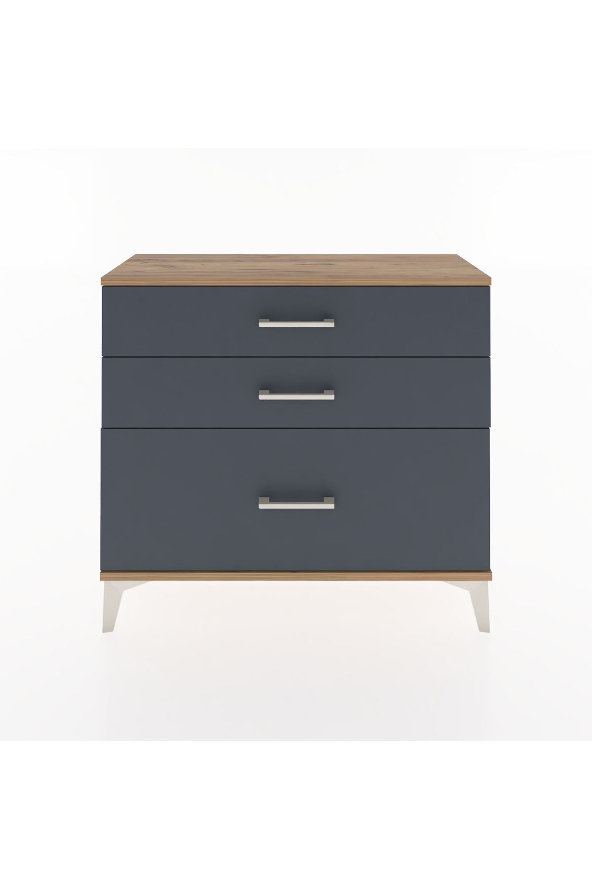 Arges Şifonyer 3 Çekmeceli 88x30x80 Çam-Antrasit