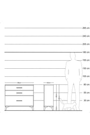 Arges Şifonyer 3 Çekmeceli 88x30x80 Çam-Antrasit