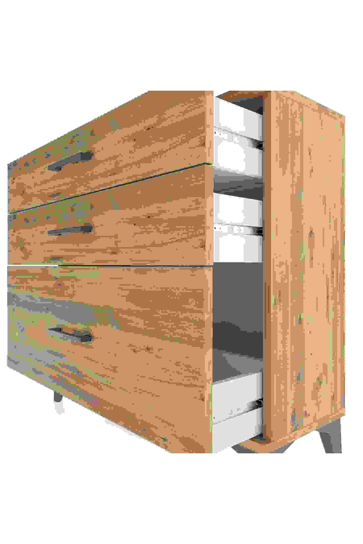 Arges Şifonyer 3 Çekmeceli 88x30x80 Çam-Çam